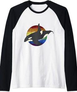 Orca Killer Whale Earth Day Activist Ocean Marine Biologist Raglan Baseball Tee