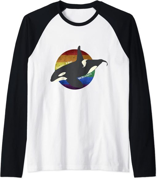 Orca Killer Whale Earth Day Activist Ocean Marine Biologist Raglan Baseball Tee