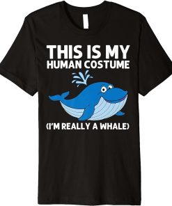 Funny Whale Art For Men Women Orca Narwhal Blue Whales Premium T-Shirt