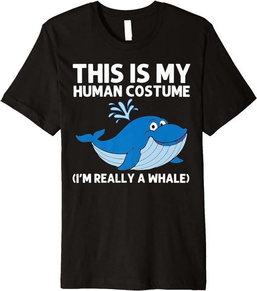 Funny Whale Art For Men Women Orca Narwhal Blue Whales Premium T-Shirt