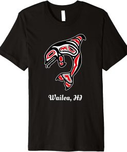 Native Wailea Hawaii Red Orca Killer Whale Premium T-Shirt