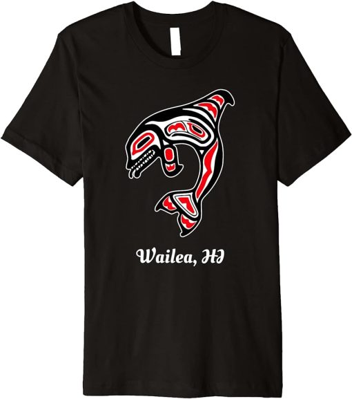 Native Wailea Hawaii Red Orca Killer Whale Premium T-Shirt