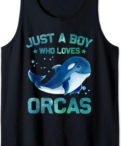 Just A Boy Who Loves Orcas Tank Top