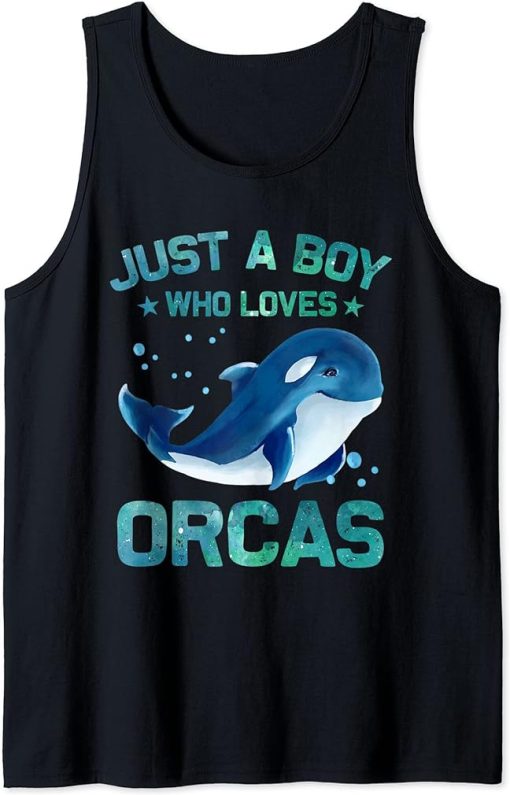 Just A Boy Who Loves Orcas Tank Top