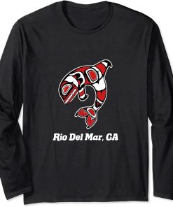 Native American Rio Del Mar CA Tribal Orca Killer Whale Long Sleeve T-Shirt