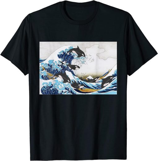 Orca Killer Whale Sea Ocean Japanese The Great Wave Kanagawa T-Shirt