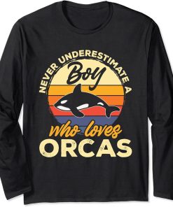 Funny Orca Lover Graphic for Boys Men Kids Whale Long Sleeve T-Shirt